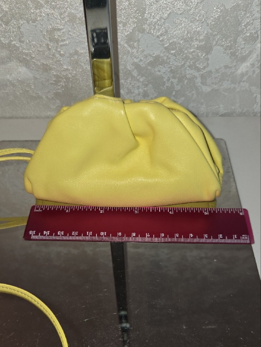 Bottega Veneta Lemon Yellow Mini Shoulder Pouch With COA - Picture 9 of 10